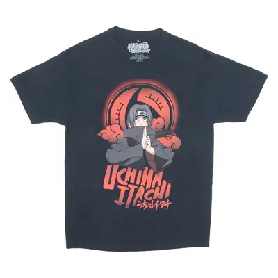 NARUTO Mens T-Shirt Black Crew Neck L
