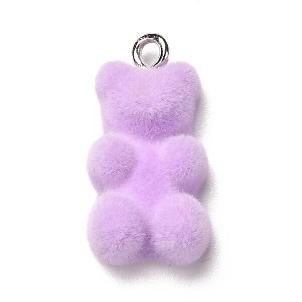 Flocky Resin Pendants