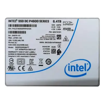Intel SSDPE2KE064T7 | DC P4600 6.4TB Triple-Level Cell PCI Express 3.1 x4 NVMe U.2 2.5-Inch Solid State Drive