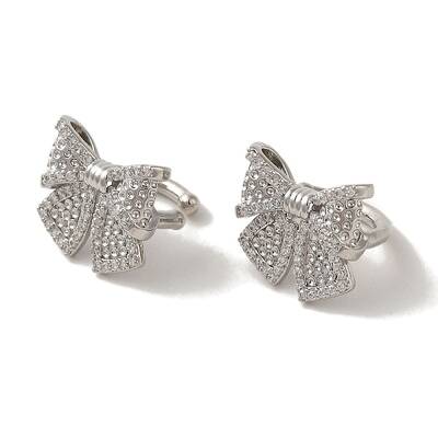 Rack Plating Brass Micro Pave Cubic Zirconia Cuff Earrings