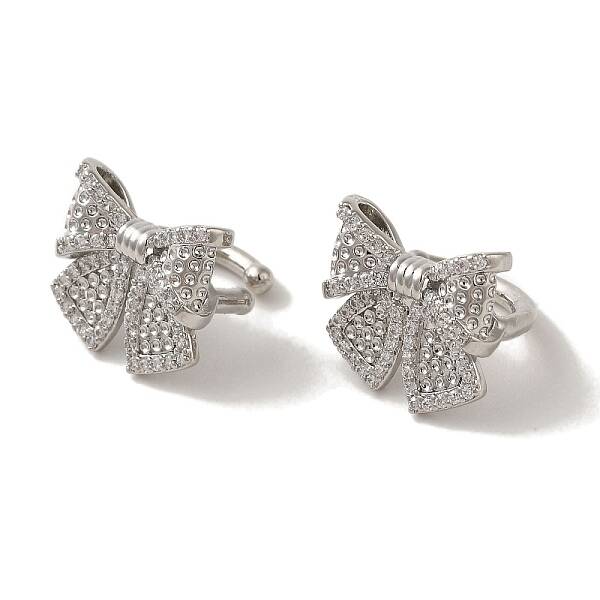 Rack Plating Brass Micro Pave Cubic Zirconia Cuff Earrings