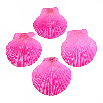 Spray Painted Natural Scallop Shell Big Pendants