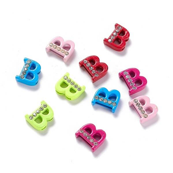 Spray Painted Zinc Alloy Slide Charms