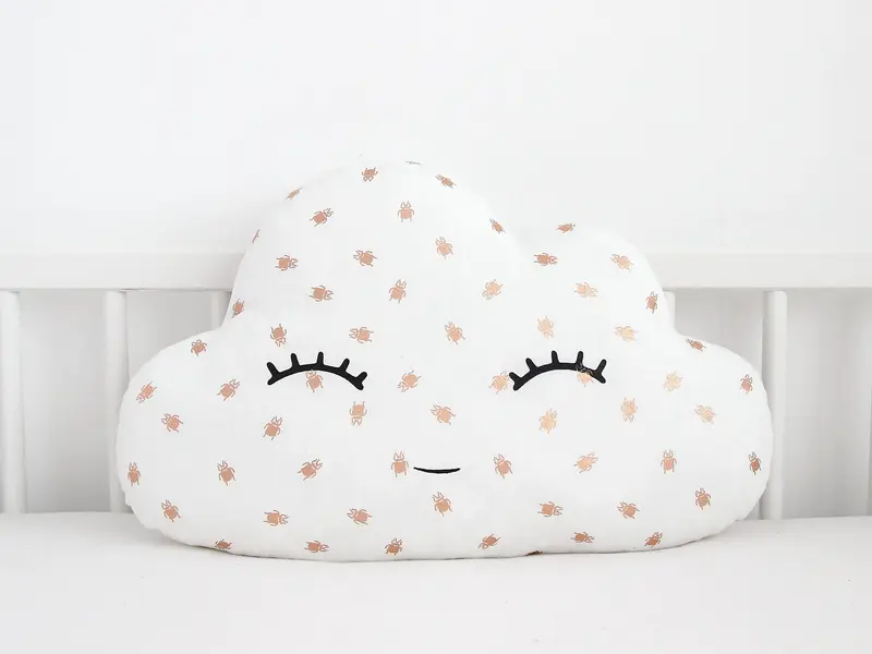 White with Golden Scarabs Cloud Pillow