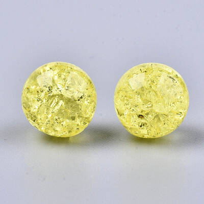 Transparent Crackle Acrylic Round Beads Strands