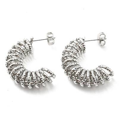 Non-Tarnish 304 Stainless Steel Spiral Stud Earrings