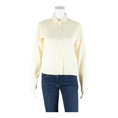 AQUASCUTUM Button-Up Cream Collared Long Sleeve Womens M