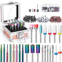 Stainless Nail Drill Bits Set-  For Professional Manicure Pedicure Remover for Home Salon Acrylic Gel Nail Polish - With Nail...