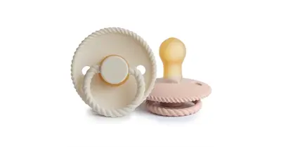Frigg Rope Size 1:0-6 Months Pacifier Blush/Cream