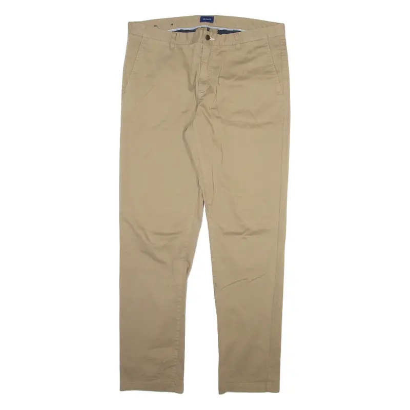 GANT Mens Trousers Beige Slim Straight W36 L34