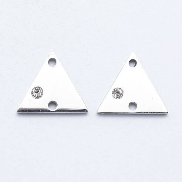 316 Surgical Stainless Steel Micro Pave Cubic Zirconia Links connectors