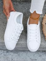 Women's Fashionable Lace Up Low Top Sneakers, Shoes for Women, Casual Comfortable Sports Shoes for Daily Wear, Female All-mat...
