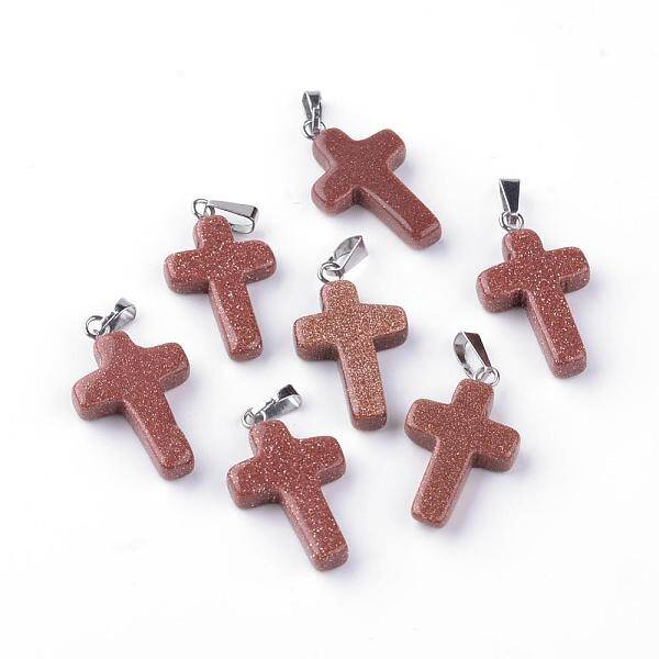 Synthetic Goldstone Pendants