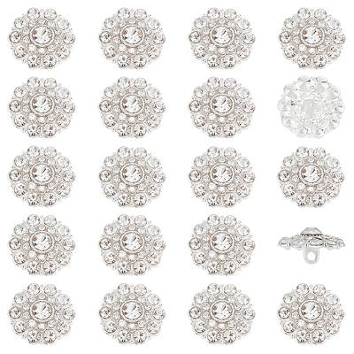 20Pcs 1-Hole Alloy Shank Buttons
