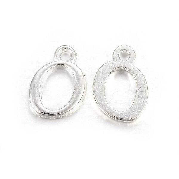 Silver Color Plated Alloy Letter Pendants
