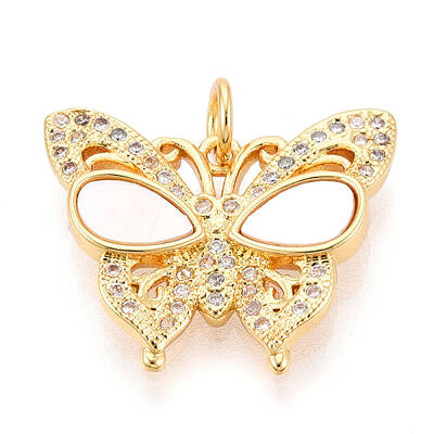 Brass Micro Pave Clear Cubic Zirconia Pendants