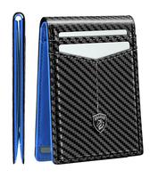 VTLASK Minimalist Wallet for Men Slim Rfid Blocking Credit Card Holder Front Pocket Mens Wallet with 11 Slots Carbon Fiber Th...