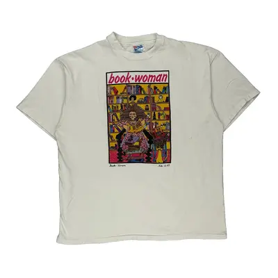 1989 Kiki Suarez Book Woman Hanes Graphic T-Shirt - XL White Cotton