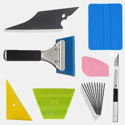 8 PCS Window Tint Kit - Professional Automobile Window Tint Tools and Vinyl Wrap Tool Kit, Car Wrap Kit With Squeegee For Vin...