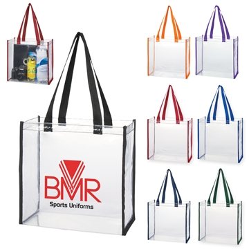 25 Promotional Clear Tote Bag - NFL Compliant & PVC