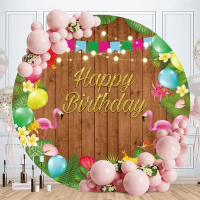 Aperturee Jungle Animals Round Blue 1St Birthday Backdrop | Circle Birthday Backdrop Cover | Round Backdrop Cover Diy | Custo...