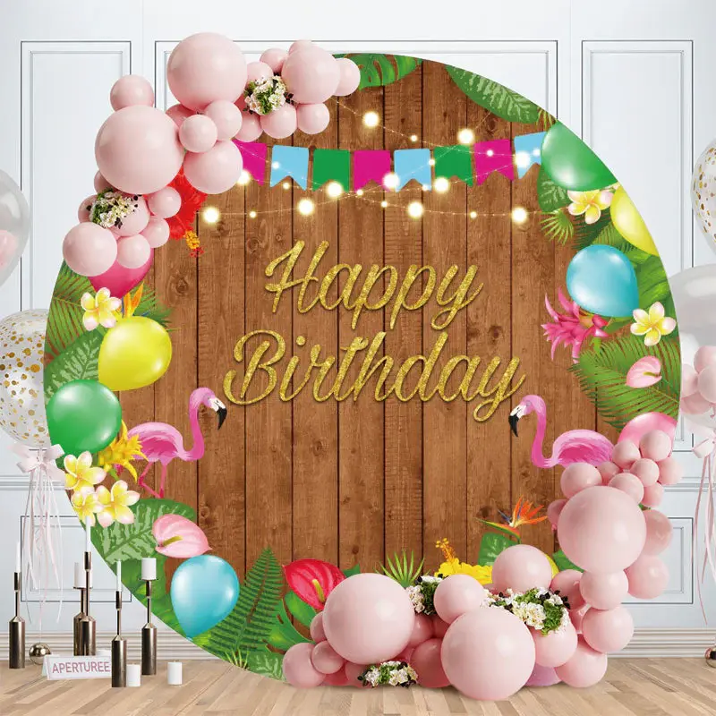 Aperturee Jungle Animals Round Blue 1St Birthday Backdrop | Circle Birthday Backdrop Cover | Round Backdrop Cover Diy | Custo...