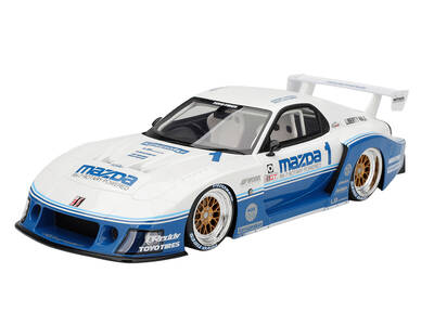 Mazda RX-7 LB-Super Silhouette RHD (Right Hand Drive) #1 Jeremy Barnes - Pete Halsmer IMSA White and Blue 1/18 Model Car by...