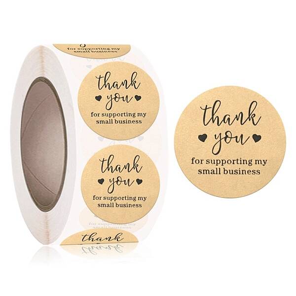 500Pcs Paper Thank You Sticker Rolls