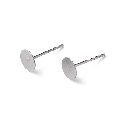 Tarnish Resistant 316 Surgical Stainless Steel Flat Round Blank Peg Stud Earring Settings