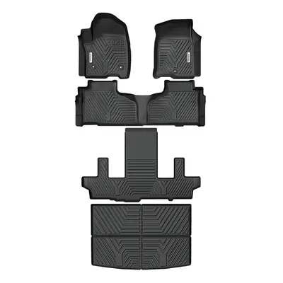 All-Weather Floor Mats & Cargo Liners Set for 2021-2025 Chevrolet Suburban & GMC Yukon XL, 3-Row Seat TPE Floor Mat Liners, B...