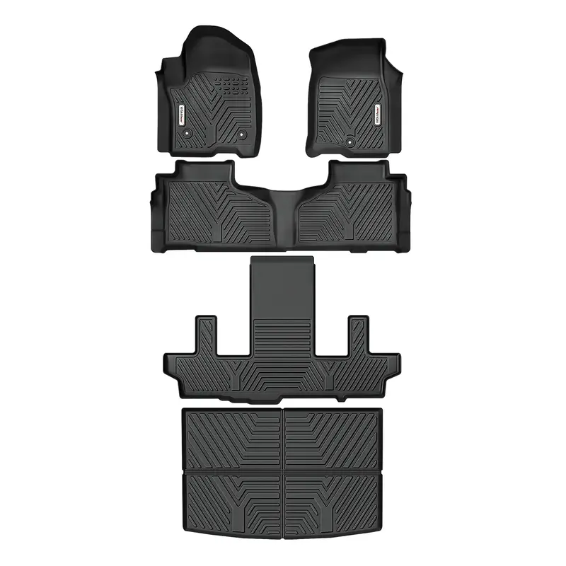 All-Weather Floor Mats & Cargo Liners Set for 2021-2025 Chevrolet Suburban & GMC Yukon XL, 3-Row Seat TPE Floor Mat Liners, B...