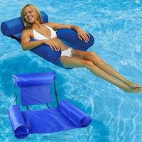 Inflatable Floating Water Hammock, Foldable Portable Floatation Pool Lounger without Air Pump, Inflatable Pool Raft, Hammock ...