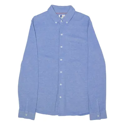 BODEN Mens Plain Shirt Blue Long Sleeve M