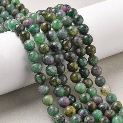 Natural Ruby in Zoisite Beads Strands