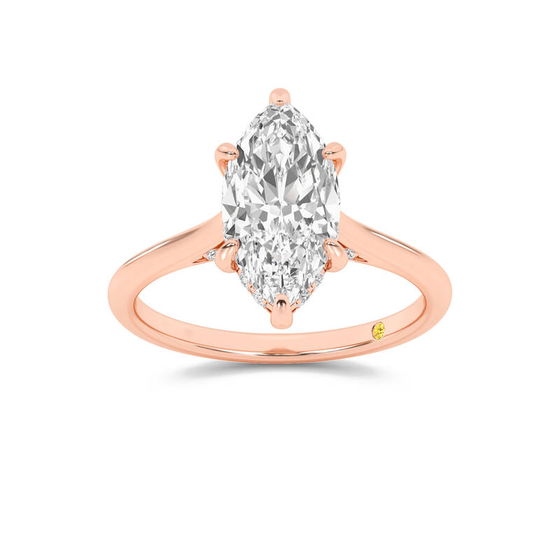 Twinkle Hidden Halo Marquise Lab Grown Diamond Engagement Ring | 14K Rose Gold 2 3/4 CT. TW.