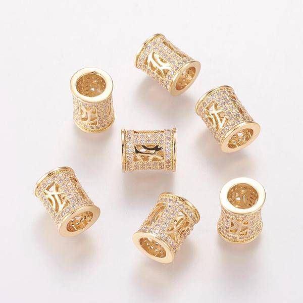 Brass Cubic Zirconia European Beads