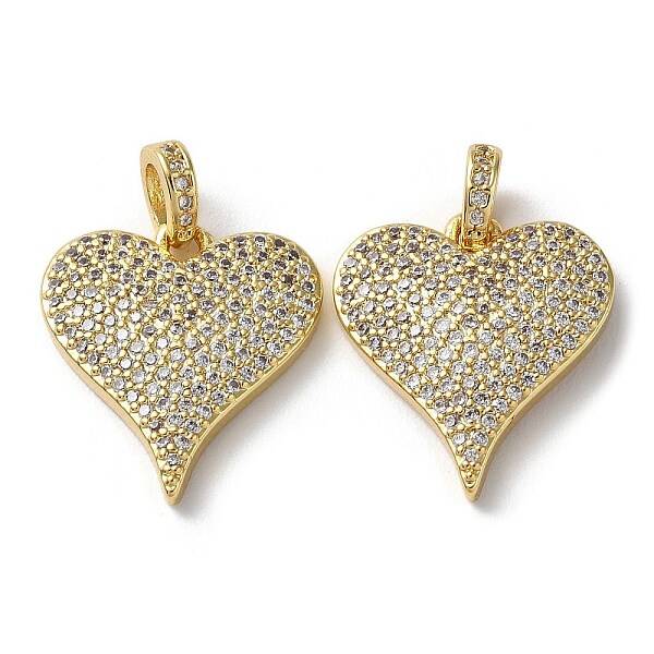 Rack Plating Clear Brass Micro Pave Cubic Zirconia Pendants