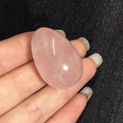 Natural Rose Quartz Egg Shaped Palm Stone