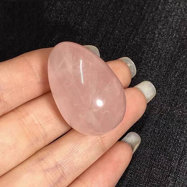 Natural Rose Quartz Egg Shaped Palm Stone