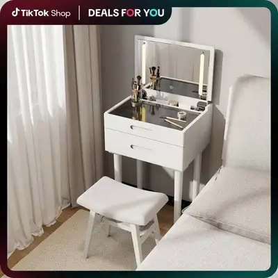 【Green Choice】Elegant Vanity, 100% Solid Wood, No MDF, Handmade for a Natural & Elegant Daily Ritual, Makeup Table for Ti...