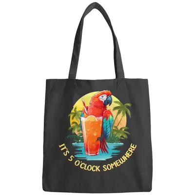 It's 5 O'clock Somewhere Drinking Parrot Cocktail Summer T Bags