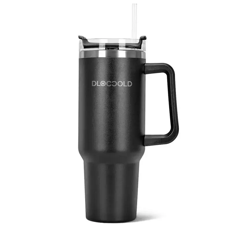 Portable 40oz Tumbler, 1 Count Large Capacity Mug with Handle and Straw, Tumbler Cups, Double Wall Insulated Mug,  40 Oz Tumb...