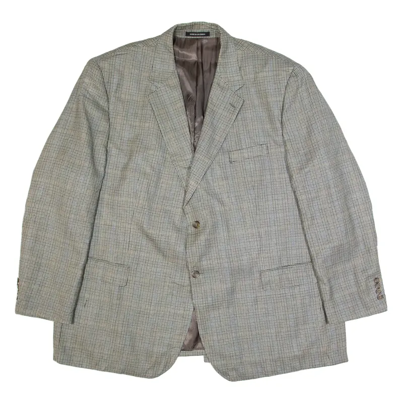 LAUREN RALPH LAUREN Mens Blazer Jacket Beige Wool Check 2XL