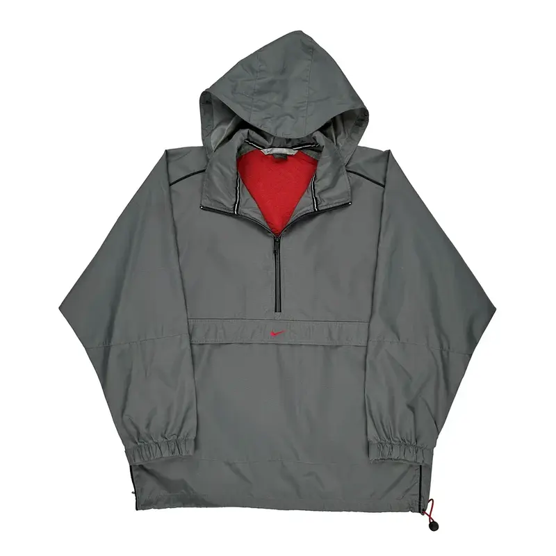 Nike Windbreaker - Large Grey Nylon