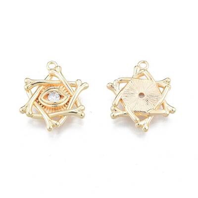 Brass Micro Pave Clear Cubic Zirconia Pendants