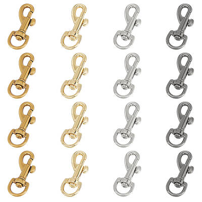 16Pcs 4 Colors Alloy Swivel Eye Bolt Snap Hooks
