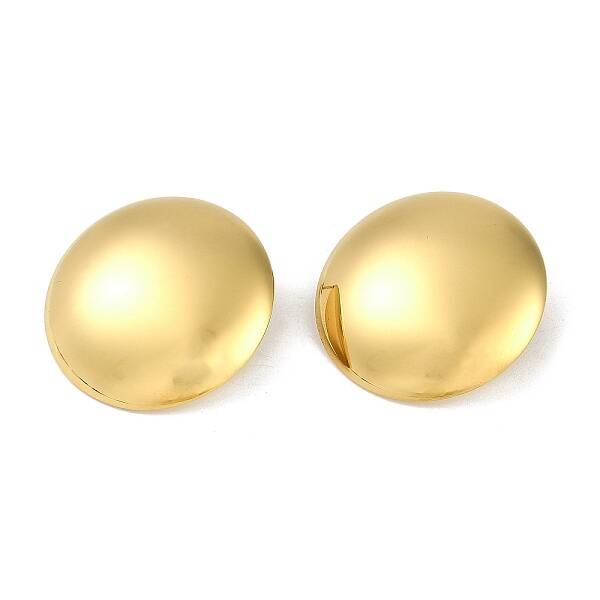 PVD Vacuum Plating 304 Stainless Steel Half Round Stud Earrings