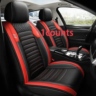 Universal Car Seat Cover for Summer, 1 Set PU Leather Car Seat Protector for 1 Front Seat, Car Interior Accessories for Most...