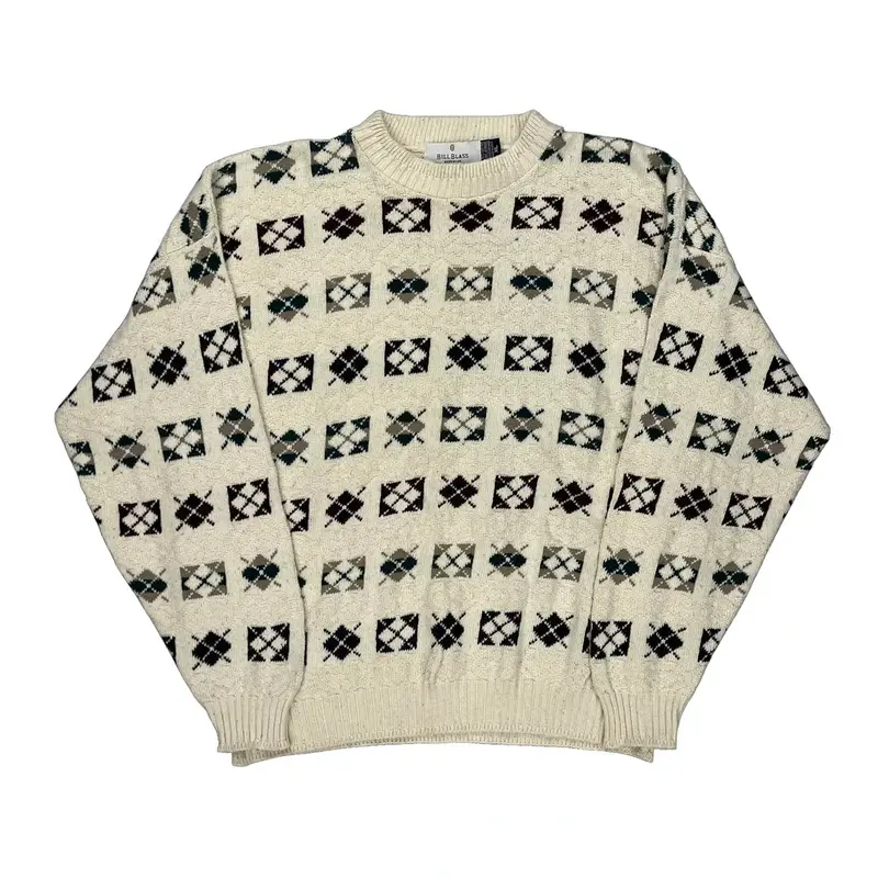 Bill Blass Jumper - XL Cream Acrylic Blend