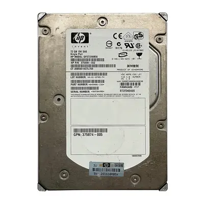 375698-002 HP 72GB 3Gb/s SAS 15000 3.5-Inch Hard Drive